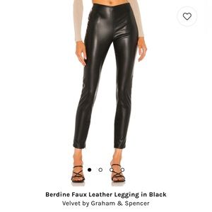 NWOT - Velvet by Graham and Spencer Bernadine Faux leather black leggings size L